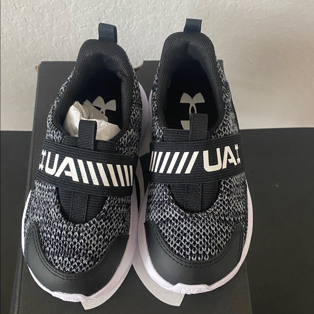 Under Armour Black and Gray Slip-On Sneakers